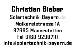 Visitenkarte Solartechnik Bayern